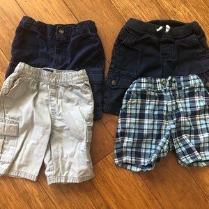 4 Pack Boys Shorts - Size 4T - Navy Blue, Gray, Plaid